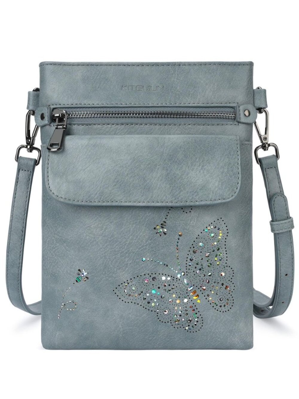 Mini Butterfly Vegan Leather Crossbody Bag Small Cell Phone Purse